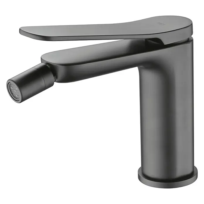 Imex Dinamarca Grifo monomando de bidé - Negro - Elegante grifo de bidé negro mate para baños modernos. Su diseño minimalista y la alta calidad lo convierten en un elemento llamativo.