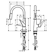 Hansgrohe Talis Spültischarmatur 200 (Chrom, Glänzend, Auslauf schwenkbar)