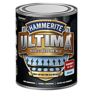 Hammerite Metall-Schutzlack ULTIMA (RAL 3003, Rubinrot, 750 ml, Glänzend)