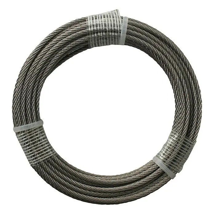 Stabilit Cable metálico - Ø x L: 3 mm x 1.000 cm, Carga soportada: 85 kg, Acero inoxidable - Una bobina de cable de acero asegurada con bridas. Ideal para diversas aplicaciones, ofreciendo resistencia y durabilidad.