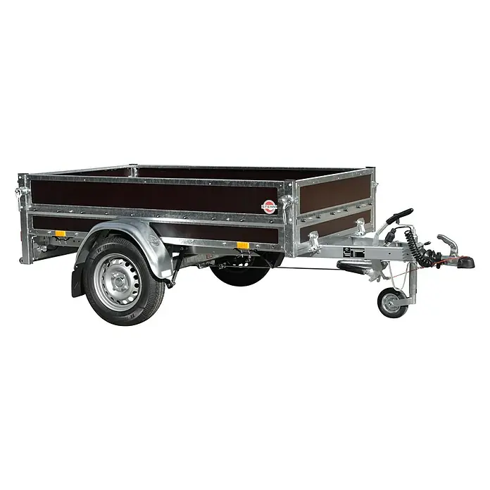 Stema Anhänger WOODOXX 1000 - Nutzlast: 792 kg, Einachser, Kasteninnenmaß: 201 x 115 x 40 cm, Gebremst - Einachsiger Anhänger mit Bordwänden und Stützrad für PKW-Transporte. Robuste Konstruktion für vielfältige Transportaufgaben.