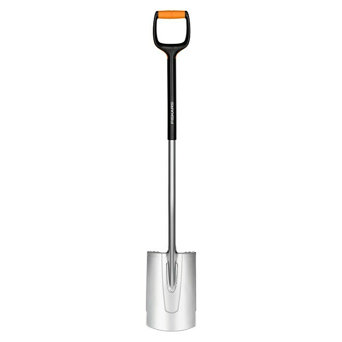 Fiskars Xact Gärtnerspaten LArbeitsbreite: 19 cm, Rund, Langstiel Front View