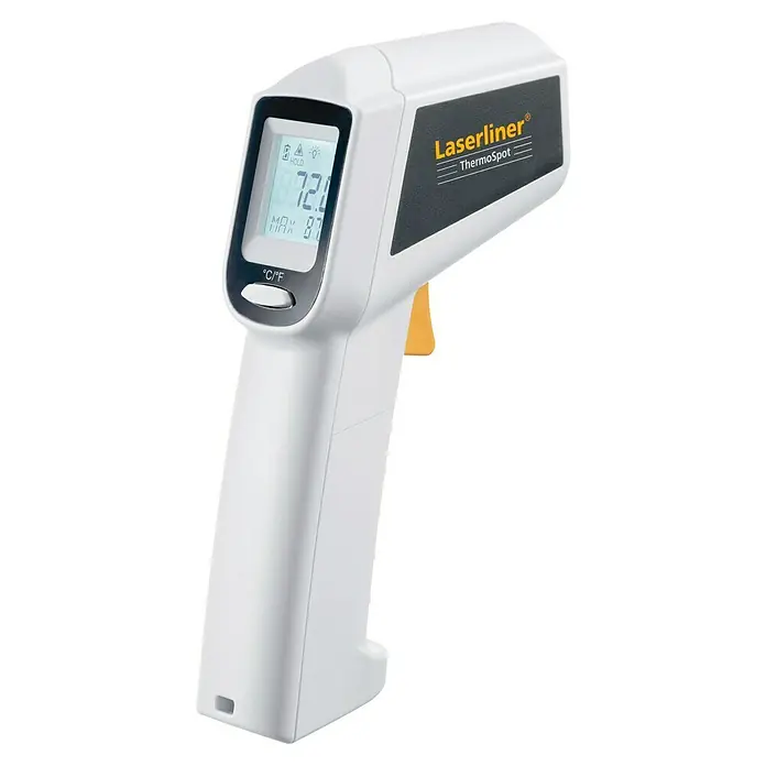 Laserliner Infrarot-Thermometer ThermoSpot Laser - Messbereich: -38 °C bis +365 °C - Laserliner ThermoSpot Infrarot-Thermometer zur berührungslosen Temperaturmessung mit gut ablesbarem Display und ergonomischem Design.