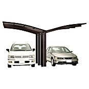 Ximax Carport Portoforte Y 60 (4,9 x 5,4 m, Einfahrtshöhe: Max. 2,2 m, Mattbraun, Schneelast: 75 kg/m²)