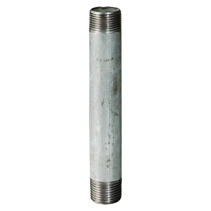 Rohrnippel - 1″, Länge: 180 mm, Verzinkt - Metallrohrnippel mit Gewindeenden, ideal für Sanitär- und Installationsarbeiten. Robuste Verbindung für Wasser- oder Gasleitungen.