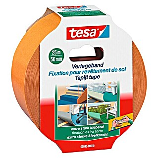 Tesa Tapijttape (25 m x 50 mm, Dubbelzijdig zelfklevend, Geschikt voor: Vloerverwarming)