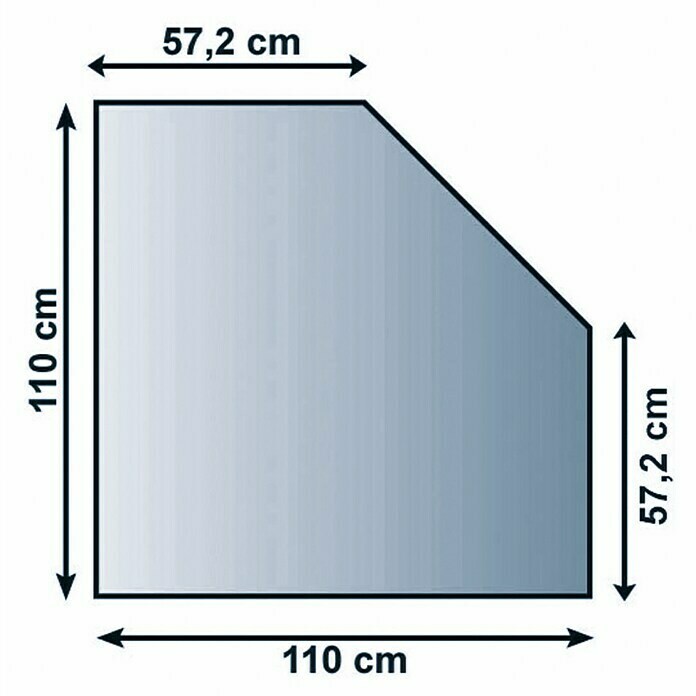 Lienbacher Glasbodenplatte110 x 110 cm, Fünfeckig Front View