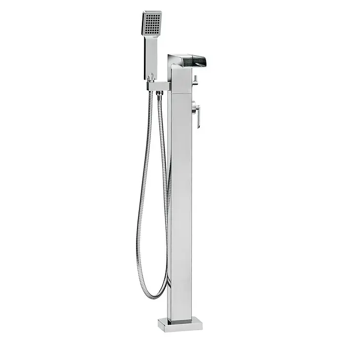 Ottofond Badewannenstandarmatur Niagara - Höhe: 95,5 cm, Chrom, Glänzend - Freistehende Badarmatur mit Handbrause und glänzender Chromoberfläche für moderne Badezimmerdesigns.