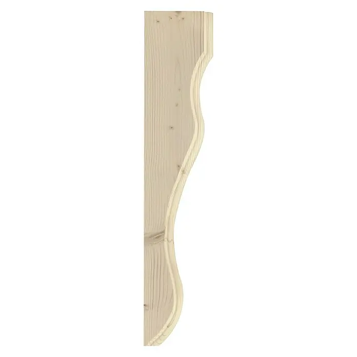 Konsole - Fichte/Tanne, 680 x 140 x 57 mm, Geschwungen, 1 Stk. - Holzkonsole mit geschwungener Form. Sie ist hell und zeigt die natürliche Maserung des Holzes, perfekt für dekorative Zwecke oder zur Unterstützung.