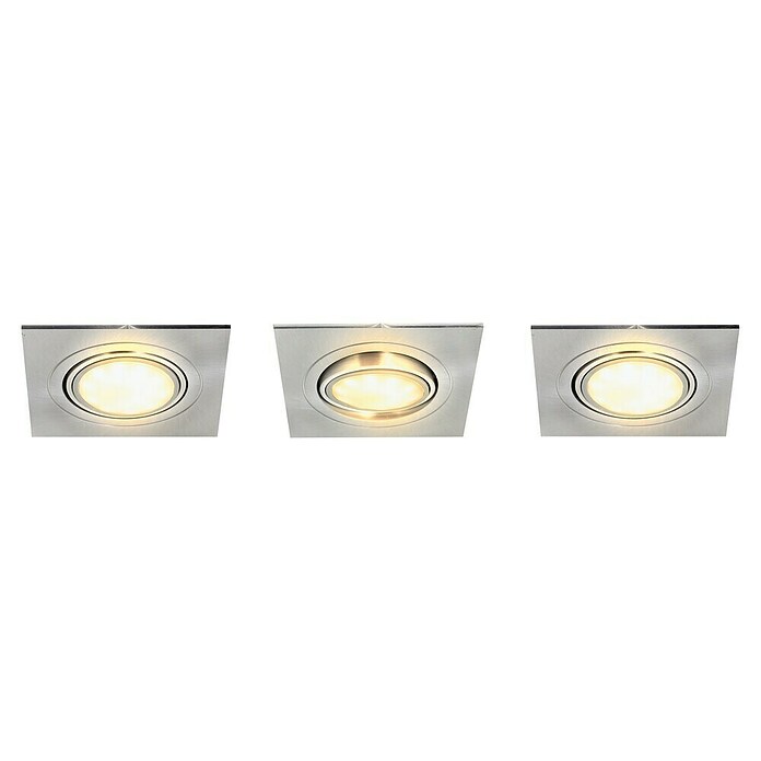 Tween Light LED-Einbauleuchten-Set (3 x 5 W, Eckig, Nickel matt, Warmweiß)