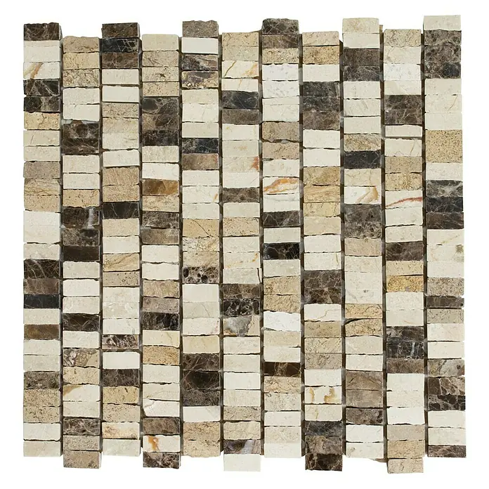 Mosaikfliese MOS M10/VH21 - 30 x 30 cm, Beige, Matt - Mosaikfliesen aus Naturstein in Beige- und Brauntönen für stilvolle Wand- und Bodengestaltung. Perfekt für Badezimmer, Küchen und Wohnbereiche.