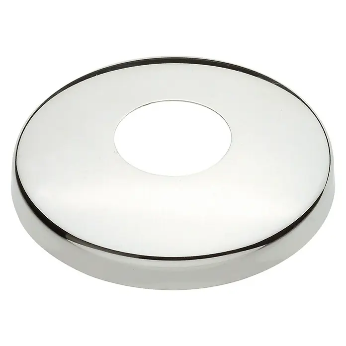 Hahnrosette - ¾″, Höhe: 10 mm - Chromfarbene Rosette für Wasserhähne oder Rohre mit einem Loch in der Mitte, glänzend und modern.