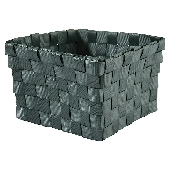Spirella Allzweck-Korb - L x B x H: 14 x 14 x 9 cm, Grau - Quadratischer Aufbewahrungskorb aus geflochtenem Material, ideal zur Organisation von Gegenständen im Haushalt. Praktisch und dekorativ.