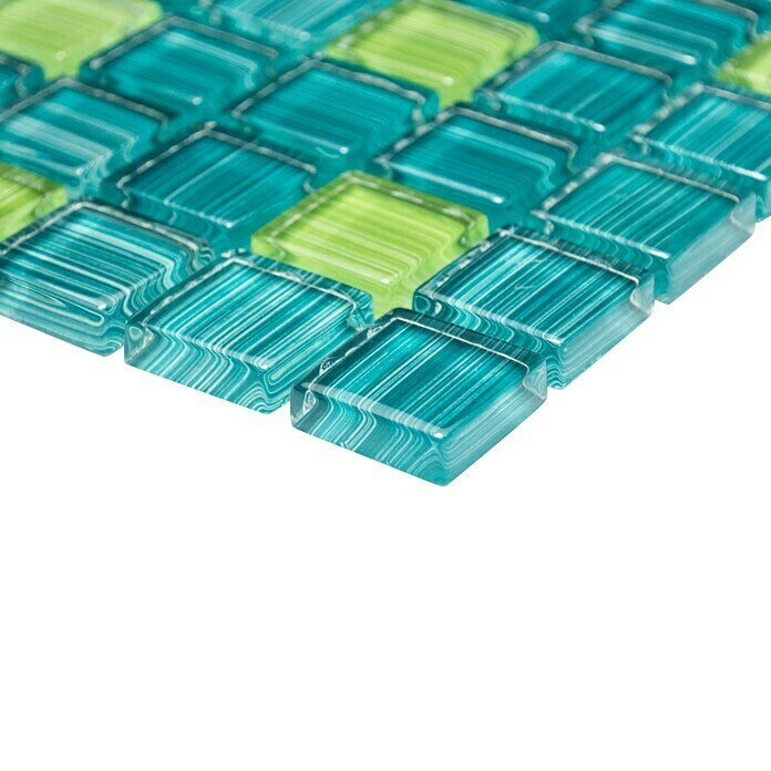 Mosaikfliese Quadrat Crystal XCM 8250 (32,7 x 30,2 cm, Grün, Glänzend)