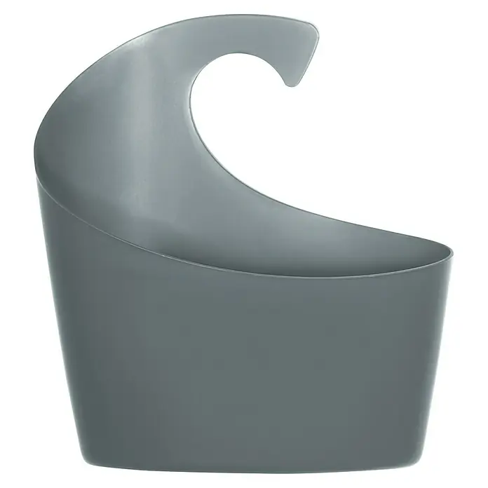 Spirella Sydney Duschkorb - L x B x H: 7,2 x 21,8 x 24,8 cm, Kunststoff, Grau - Grauer Eimer mit Haken für Badaccessoires, ideal zur Aufbewahrung von Dingen in der Dusche oder am Waschbecken. Praktische Aufbewahrung.