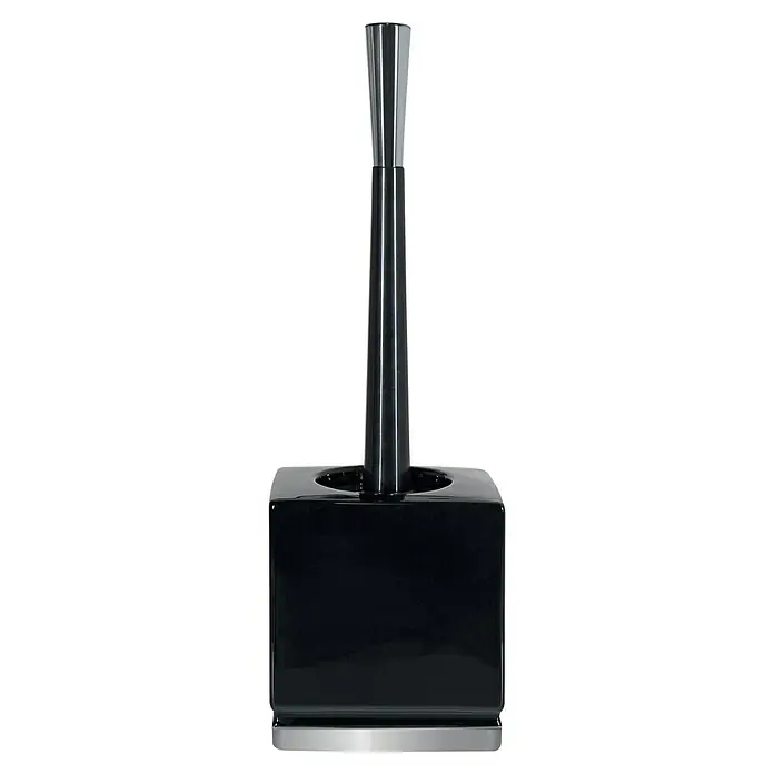 Spirella WC-Bürstengarnitur Roma - 10,5 x 13 x 38 cm, Keramik, Schwarz/Silber - Elegante WC-Garnitur in Schwarz und Silber. Das schlichte Design macht diese Bürstengarnitur zu einem stilvollen Badaccessoire.