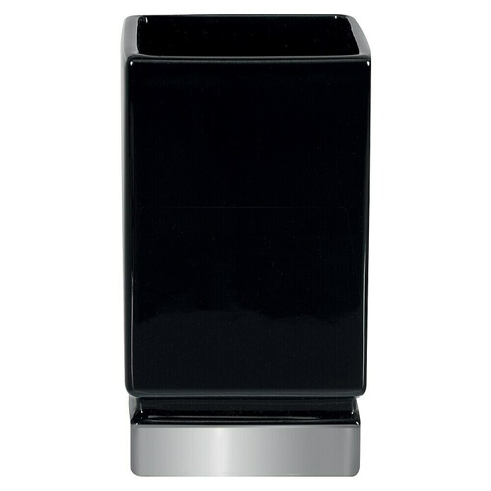 Spirella Zahnputzbecher Roma (Höhe: 12 cm, Schwarz/Silber, Keramik) | BAUHAUS