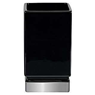 Spirella Zahnputzbecher Roma (Höhe: 12 cm, Schwarz/Silber, Keramik)