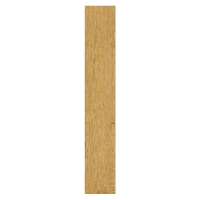 Krono Original Vinylbodenmuster Rocko Classic Crescendo - 297 x 192 x 5 mm, Landhausdiele, Crescendo - Ansicht einer einzelnen langen Planke aus hellem Eichenholz, die Details der Holzmaserung hervorhebt. Ideal für Bodenbeläge oder Möbeldesign.