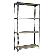 Simonrack Maderclick Estantería metálica Superplus (Al x An x Pr: 150 x 110 x 40 cm, Capacidad de carga por balda: 200 kg, Número de baldas: 4 ud., Inserción, Galvanizado/Madera) | BAUHAUS