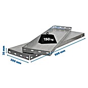 Simonrack Simonclassic Fachboden (B x T x H: 20 x 50 x 3,5 cm, Metall, Silber, Grau) | BAUHAUS