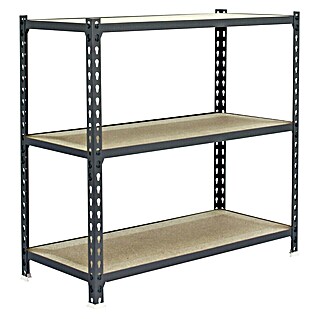Simonrack Maderclick Metallregal Maderclick SuperPlus (H x B x T: 90 x 110 x 50 cm, Traglast pro Boden: 200 kg, Anzahl Böden: 3 Stk., Stecken, Grau)