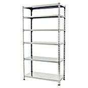 Simonrack Simonclick Metallregal Simonclick Mega Plus (H x B x T: 250 x 120 x 30 cm, Traglast pro Boden: 200 kg, Anzahl Böden: 6 Stk., Stecken, Silber/Silber) | BAUHAUS