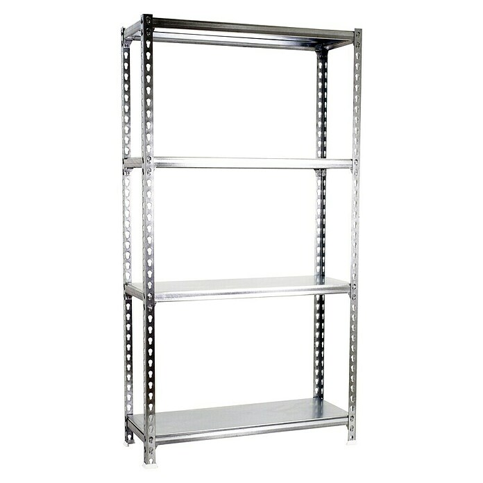 Simonrack Simonclick Metallregal Simonclick Super Plus (H x B x T: 150 x 110 x 40 cm, Traglast pro Boden: 200 kg, Anzahl Böden: 4 Stk., Stecken, Silber/Silber) | BAUHAUS