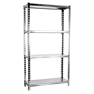 Simonrack Simonclick Metallregal Simonclick Super Plus (H x B x T: 150 x 110 x 50 cm, Traglast pro Boden: 200 kg, Anzahl Böden: 4 Stk., Stecken, Silber/Silber)