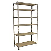 Simonrack Maderclick Metallregal Maderclick SuperPlus (H x B x T: 250 x 110 x 40 cm, Traglast pro Boden: 200 kg, Anzahl Böden: 6 Stk., Stecken, Silber) | BAUHAUS
