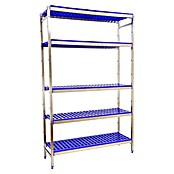 Simonrack Simoninox Metallregal Grundelement (H x B x T: 200 x 86 x 50 cm, Traglast pro Boden: 180 kg, Anzahl Böden: 5 Stk., Stecken, Material Boden: Kunststoff) | BAUHAUS