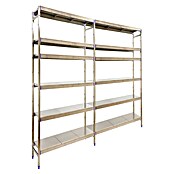 Simonrack Simoninox Metallregal Grundelement (H x B x T: 200 x 329 x 40 cm, Traglast pro Boden: 200 kg, Anzahl Böden: 6 Stk., Stecken, Material Boden: Edelstahl) | BAUHAUS