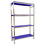 Simonrack Simoninox Metallregal Grundelement (H x B x T: 160 x 166 x 40 cm, Traglast pro Boden: 180 kg, Anzahl Böden: 4 Stk., Stecken, Material Boden: Kunststoff) | BAUHAUS
