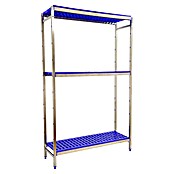 Simonrack Simoninox Metallregal Grundelement (H x B x T: 200 x 166 x 50 cm, Traglast pro Boden: 180 kg, Anzahl Böden: 3 Stk., Stecken, Material Boden: Kunststoff) | BAUHAUS