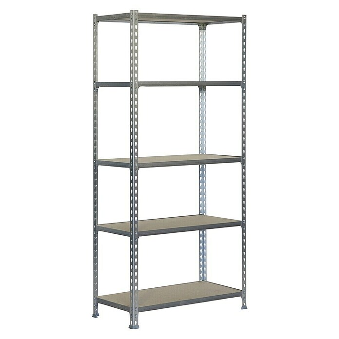 Simonrack Maderclick Estantería metálica Superplus (Al x An x Pr: 200 x 110 x 30 cm, Capacidad de carga por balda: 200 kg, Número de baldas: 5 ud., Inserción, Galvanizado/Madera) | BAUHAUS