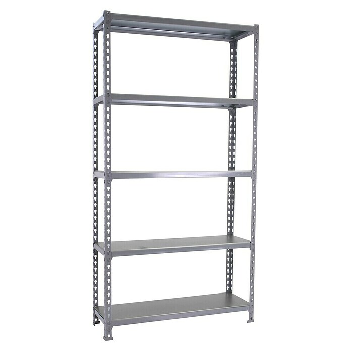 Simonrack Simonclick Metallregal Simonclick Super Plus (H x B x T: 200 x 110 x 30 cm, Traglast pro Boden: 200 kg, Anzahl Böden: 5 Stk., Stecken, Grau/Grau) | BAUHAUS