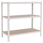 Simonrack Maderclick Estantería metálica Megaplus (Al x An x Pr: 90 x 120 x 50 cm, Capacidad de carga por balda: 200 kg, Número de baldas: 3 ud., Inserción, Blanco/Madera) | BAUHAUS