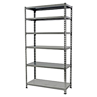 Simonrack Simonclick Estantería metálica Plus (Al x An x Pr: 250 x 100 x 50 cm, Capacidad de carga por balda: 180 kg, Número de baldas: 6 ud., Inserción, Gris)