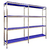Simonrack Simoninox Estantería metálica Inicial (Al x An x Pr: 160 x 329 x 50 cm, Capacidad de carga por balda: 180 kg, Número de baldas: 4 ud., Inserción, Material balda: Plástico) | BAUHAUS