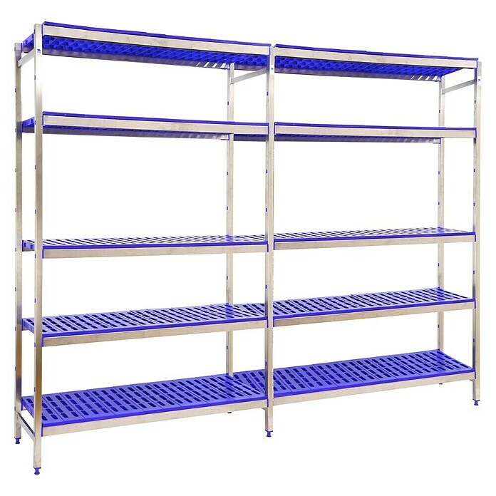 Simonrack Simoninox Estantería metálica Inicial (Al x An x Pr: 200 x 329 x 40 cm, Capacidad de carga por balda: 180 kg, Número de baldas: 5 ud., Inserción, Material balda: Plástico) | BAUHAUS
