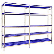 Simonrack Simoninox Estantería metálica Inicial (Al x An x Pr: 200 x 329 x 40 cm, Capacidad de carga por balda: 180 kg, Número de baldas: 5 ud., Inserción, Material balda: Plástico) | BAUHAUS