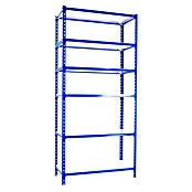 Simonrack Simonclick Metallregal Simonclick Mega Plus (H x B x T: 250 x 120 x 50 cm, Traglast pro Boden: 200 kg, Anzahl Böden: 6 Stk., Stecken, Blau/Weiß) | BAUHAUS