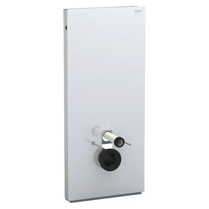 Geberit Sanitärmodul für Wand-WC Monolith - 131.031.SI.5 - 2-Mengen-Spülung, 10,6 x 50,5 x 114 cm, Weiß - Geberit Betätigungsplatte in strahlendem Weiß. Ein stilvolles und funktionales Element für moderne Badezimmer, das Design und Leistung vereint.
