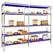 Simonrack Simoninox Estantería metálica Inicial (Al x An x Pr: 200 x 329 x 40 cm, Capacidad de carga por balda: 180 kg, Número de baldas: 5 ud., Inserción, Material balda: Plástico) | BAUHAUS