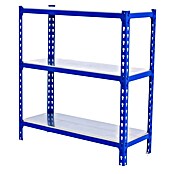 Simonrack Simonclick Metallregal Simonclick Super Plus (H x B x T: 90 x 110 x 30 cm, Traglast pro Boden: 200 kg, Anzahl Böden: 3 Stk., Stecken, Blau/Silber) | BAUHAUS