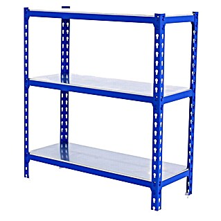 Simonrack Simonclick Metallregal Simonclick Super Plus (H x B x T: 100 x 110 x 50 cm, Traglast pro Boden: 200 kg, Anzahl Böden: 3 Stk., Stecken, Blau/Silber)