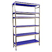 Simonrack Simoninox Metallregal Grundelement (H x B x T: 160 x 86 x 40 cm, Traglast pro Boden: 180 kg, Anzahl Böden: 6 Stk., Stecken, Material Boden: Kunststoff) | BAUHAUS