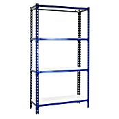 Simonrack Simonclick Metallregal Simonclick Super Plus (H x B x T: 150 x 110 x 40 cm, Traglast pro Boden: 200 kg, Anzahl Böden: 4 Stk., Stecken, Blau/Weiß) | BAUHAUS