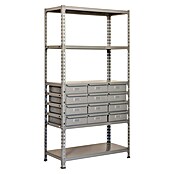 Simonrack Simonclick Metallregal (L x B x H: 40 x 90 x 180 cm, Traglast: 200 kg/Boden, Anzahl Böden: 5 Stk., Grau)