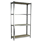 Simonrack Maderclick Metallregal Maderclick MegaPlus (H x B x T: 150 x 120 x 40 cm, Traglast pro Boden: 200 kg, Anzahl Böden: 4 Stk., Stecken, Silber) | BAUHAUS